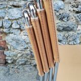 Chrome metal chair upholstered in leather 1970 Giandomenico Belotti