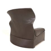 Saporiti Vela Alta leather armchair with ottoman by Giovanni Offredi