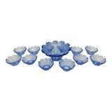 Art Deco Murano glass serving bowl set of 13. Italy 1930s