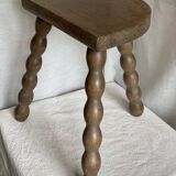 Vintage 1950s half-moon tripod stool