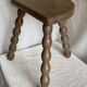 Vintage 1950s half-moon tripod stool