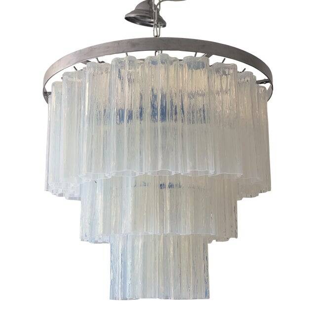 Lustre contemporain opalino murano glass « tronchi »