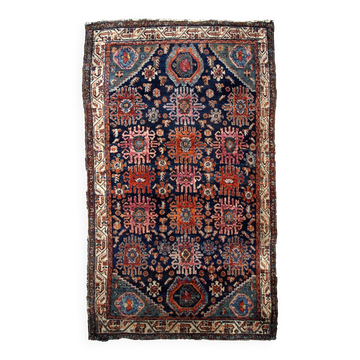 Handmade antique Persian Malayer rug 4.1' x 6.3' (125cm x 192cm) 1910s - 1B741