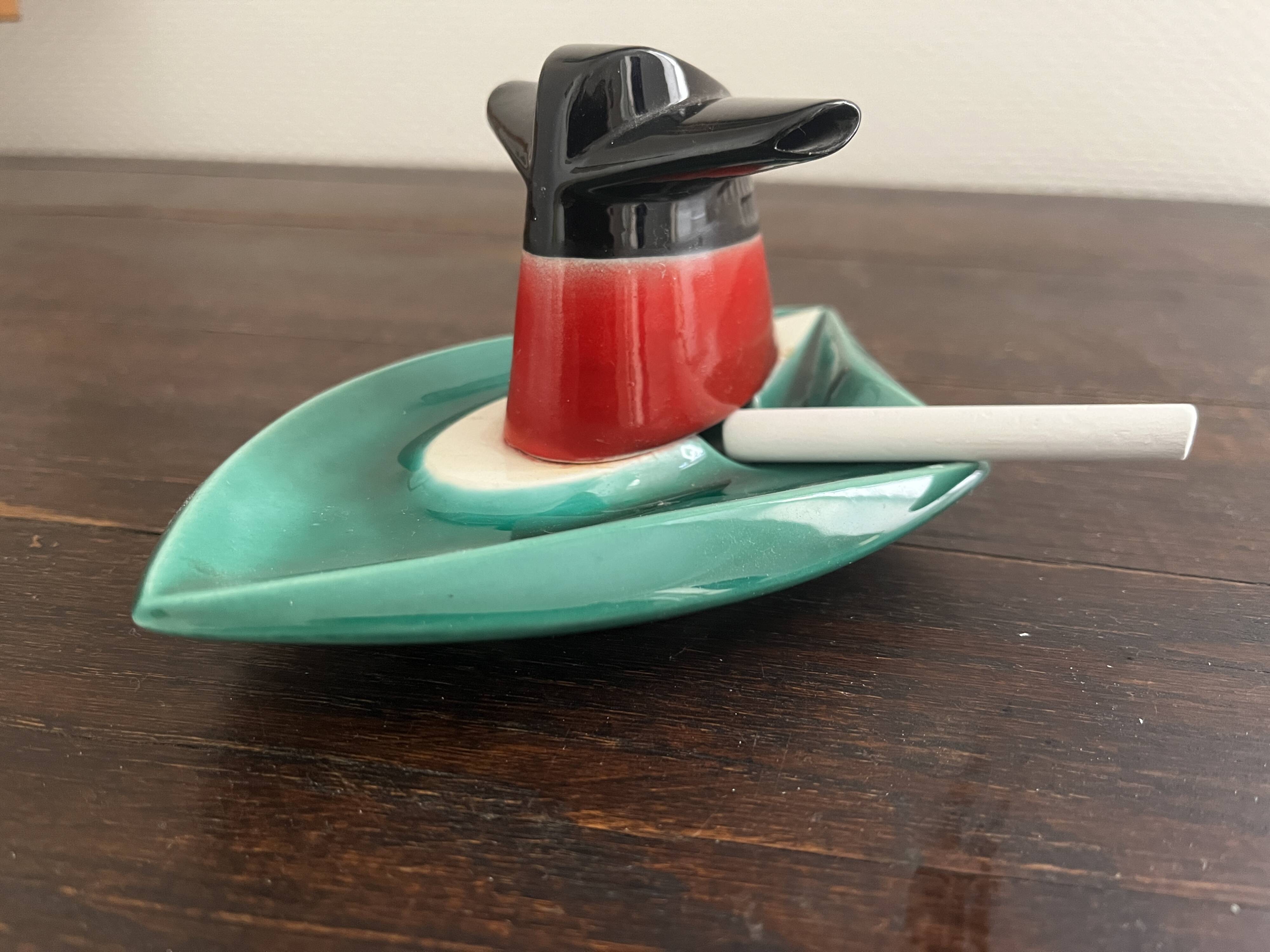 Verceram ashtray from the ocean liner France, 1960s-70s.