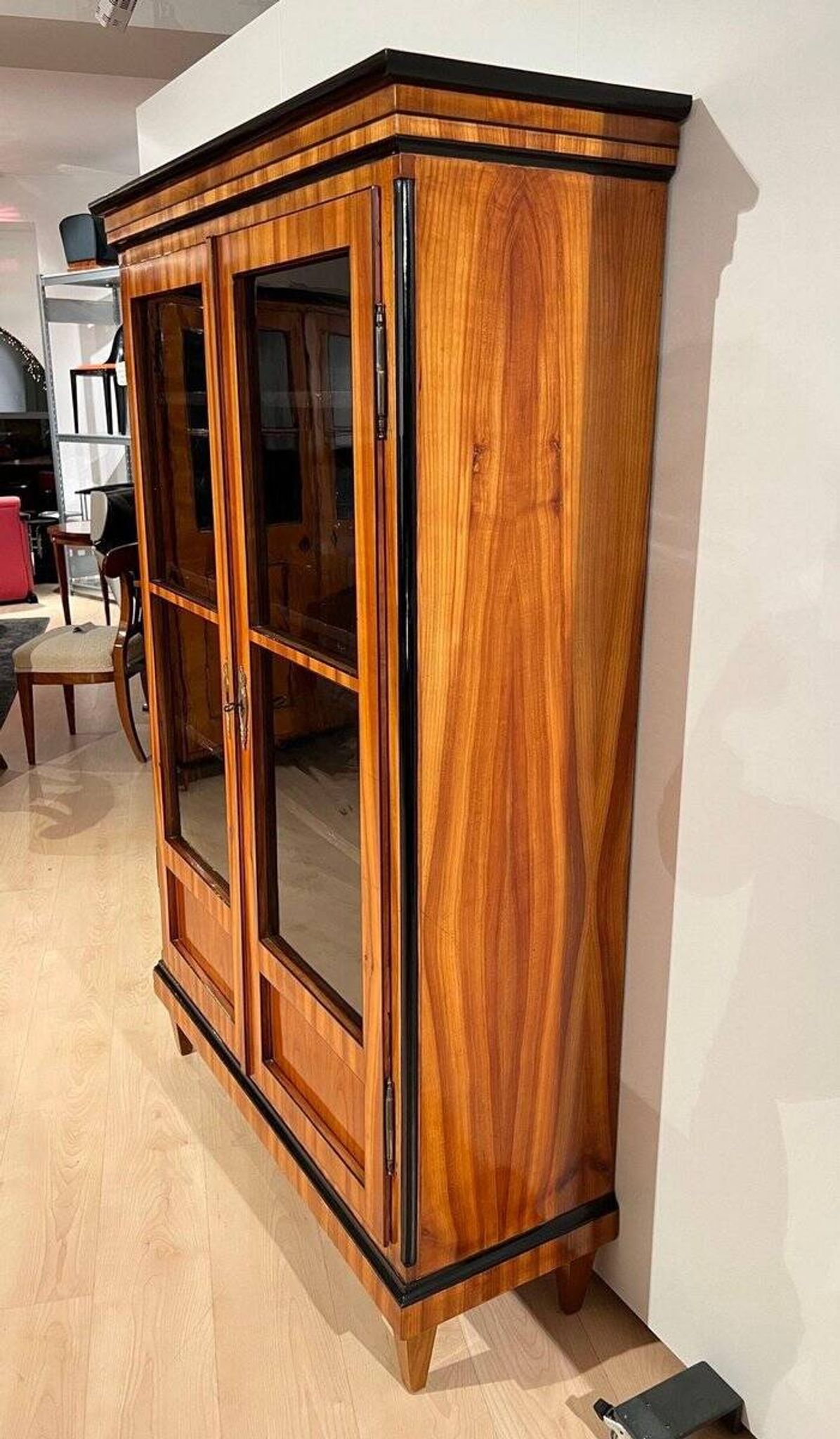 Biedermeier Bookcase, Cherry Veneer, South Germany 1820