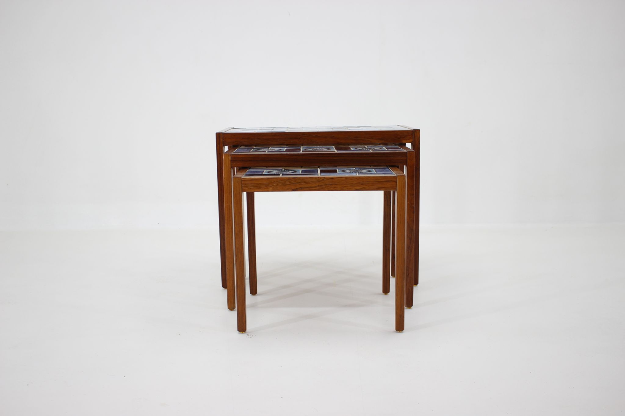 1960s nesting ceramic tile tables, Denmark