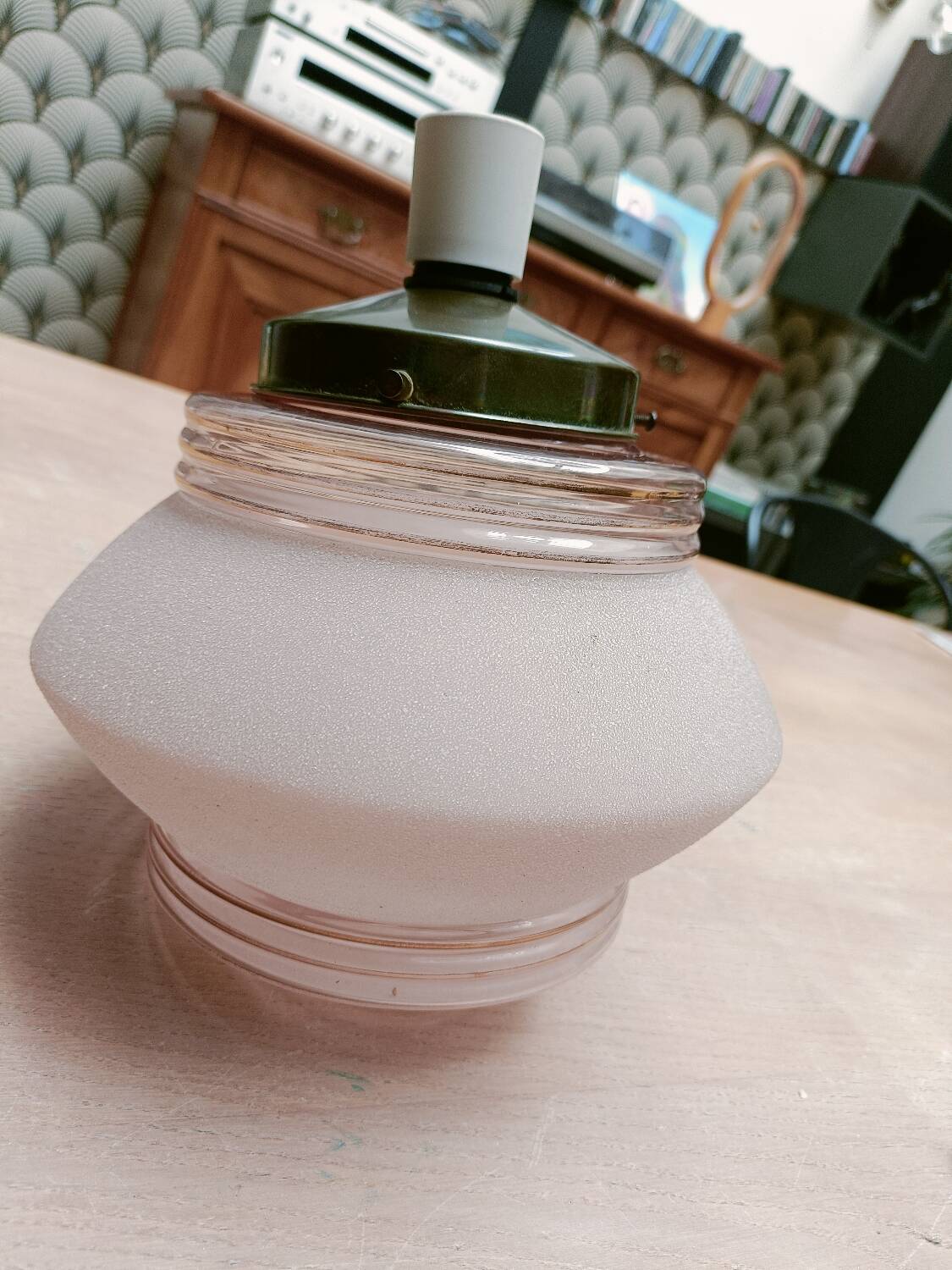 Chandelier, frosted glass ceiling light