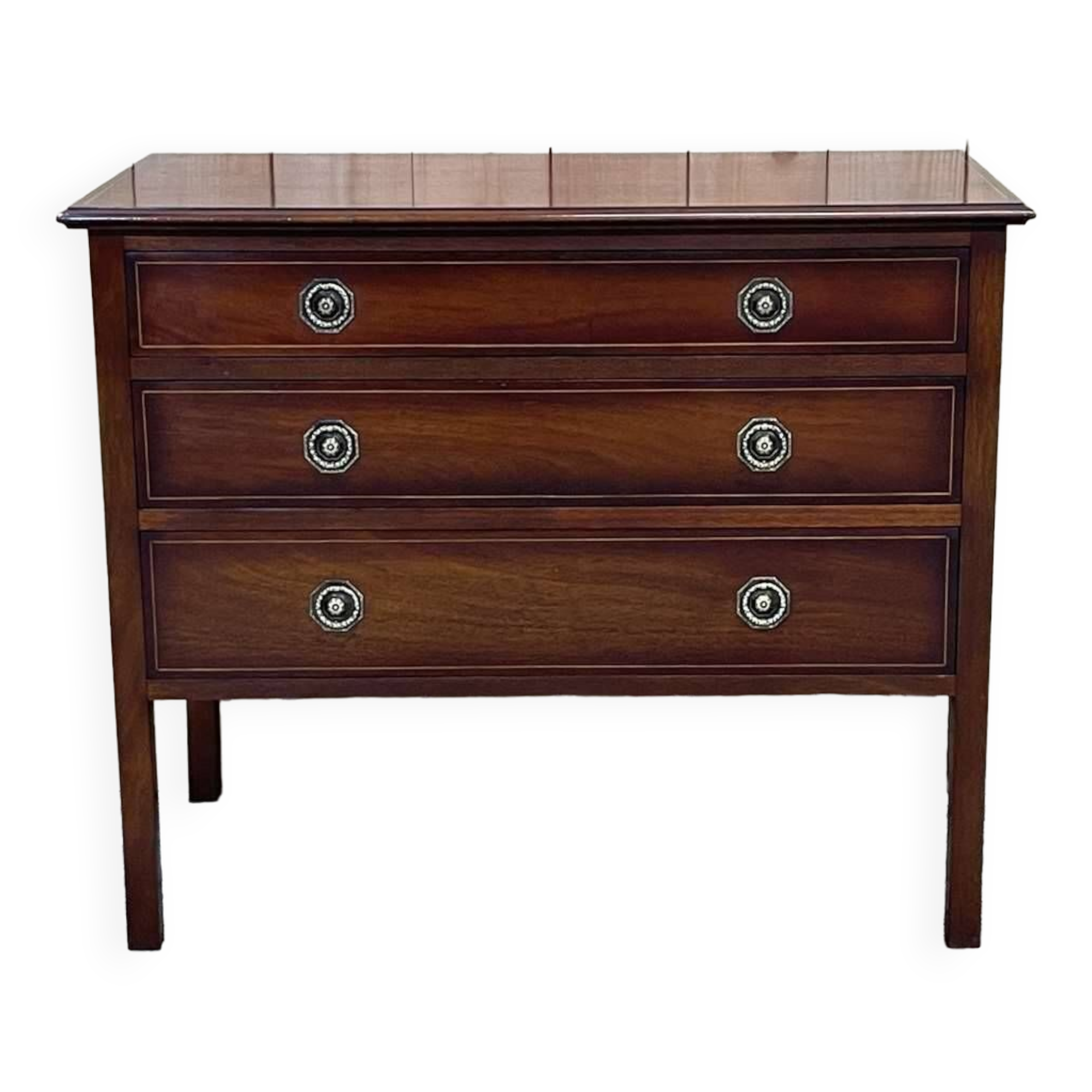 1950s English chest of drawers in mahogany
