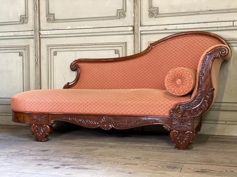 Pair of meridian in mahogany sculpted and plated mid-19th century