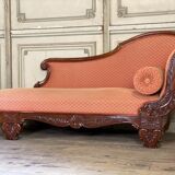 Pair of meridian in mahogany sculpted and plated mid-19th century