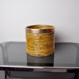 Rattan and copper basket, Italy, 1970
