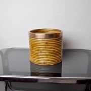 Panier en rotin et cuivre, Italie, 1970