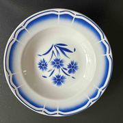 Lot de 9 assiettes creuses vintage motifs bleus