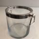 Champagne bucket design in glass and silver-plated metal