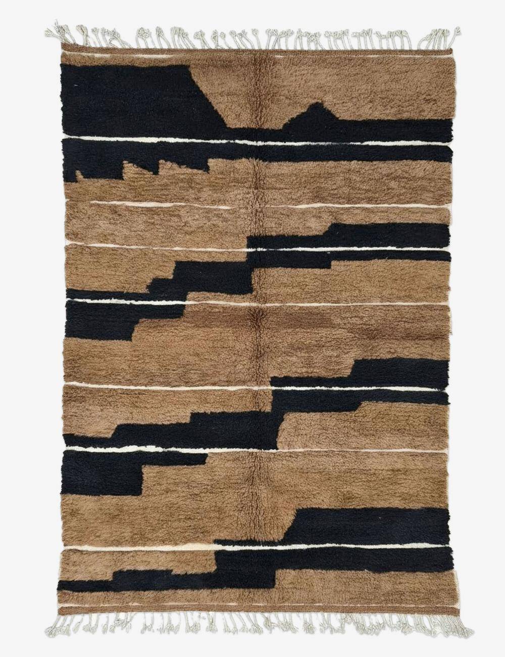 Contemporary brown and black rug - 10.1 x 6.7 ft / 307 x 205 cm