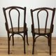 Set 2 chaises bistrots en bois courbé et cannage