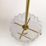 Suspended cylindrical crystal chandelier Mid-Century modern Carl Fagerlund for Orrefors, 1960s