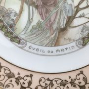 Assiette de collection en porcelaine de Limoges de Mucha Alfons vintage