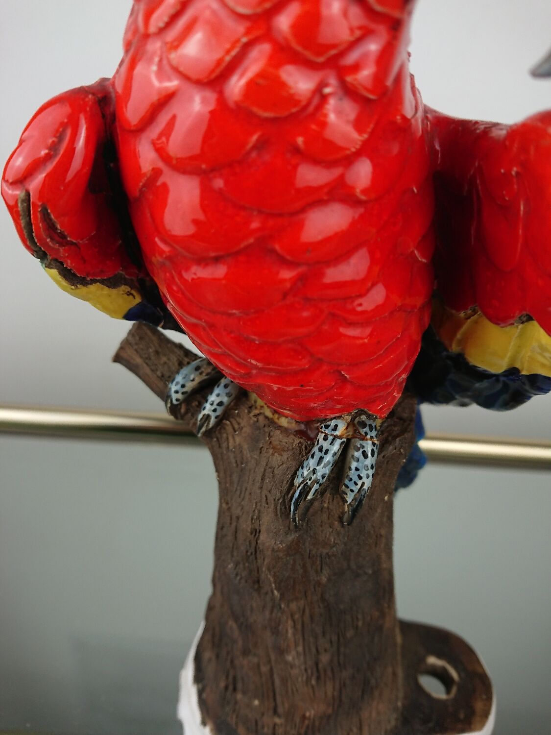 Glazed ceramic parakeet signed Maillard