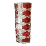 Ruby-colored glass vase by JG Durand and produced by Luminarc circa 1970