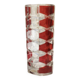 Ruby-colored glass vase by JG Durand and produced by Luminarc circa 1970