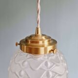 Art Deco satin glass pendant (2 available), 1920s-30s