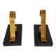 Pair of vintage Art Deco style bookends in marble and gold-plated metal