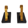 Pair of vintage Art Deco style bookends in marble and gold-plated metal