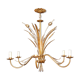 Lustre roseaux doré à six ampoules
