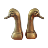 Pair of ducks brass bookends