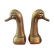 Pair of ducks brass bookends