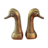 Pair of ducks brass bookends