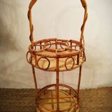 Rattan service bottle holder