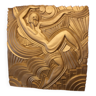 Art Deco bas relief, Folies Bergères Paris, French Art Deco