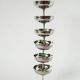 Set of 6 stainless steel bowls with fine feet, Design, 1970
