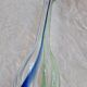Vintage Murano glass filigree soliflore vase in blue and green.