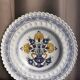 Plat decoratif "decor vase et fleurs"