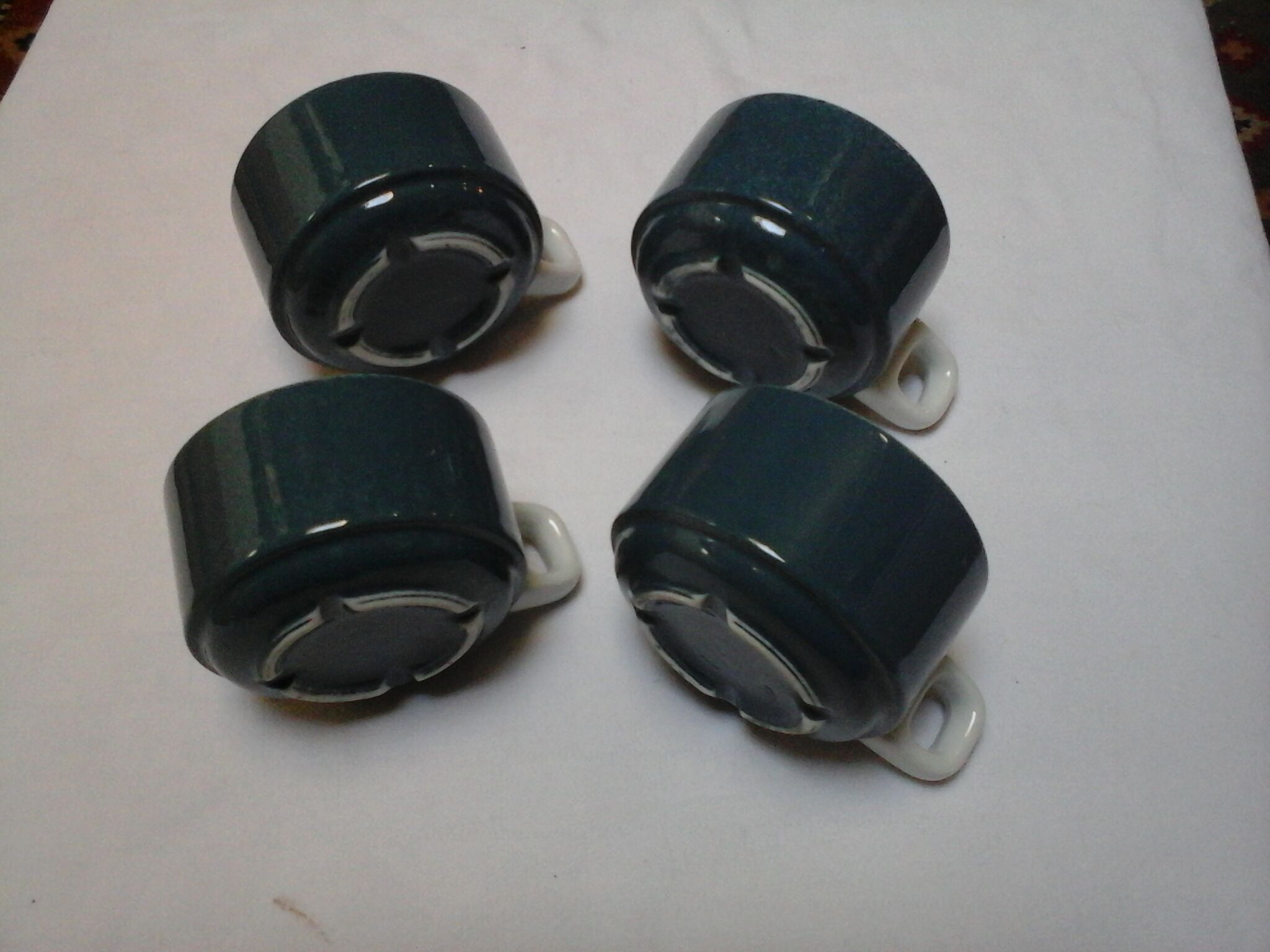 4 tasses bistrot bleu nuit et blanches