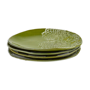 Lot de 4 assiettes blanca - olive