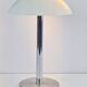 Mid-Century Mushroom Table Lamp in Sandblasted Glass, Stainless Steel & Chrome, 1960s