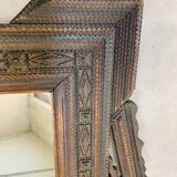 Mirror "tramp art" folk art 103 x 76 cm.