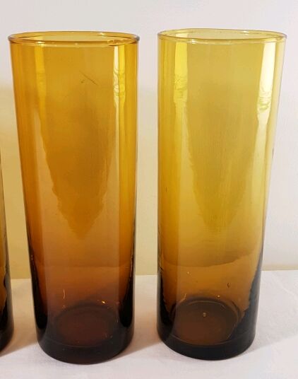 6 glasses amber glass