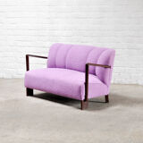 Mid-Century Italian Sofa in Purple Bouclé Wool, 1950s