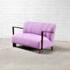 Canapé italien du milieu du siècle en laine bouclé violette, années 1950
