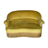 Sofa seat yellow velvet toad