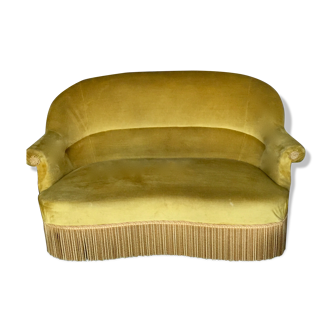 Sofa seat yellow velvet toad