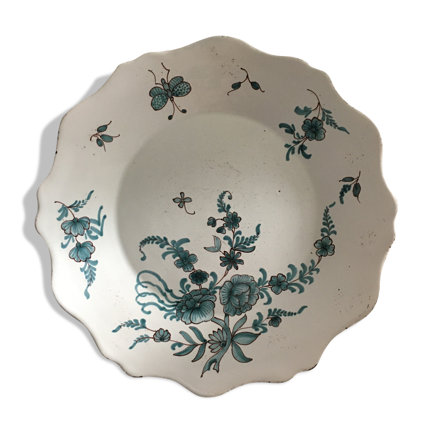 Antique plate with floral decoration