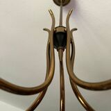 Vintage Orange Glass Chandelier, Sweden, 1970s