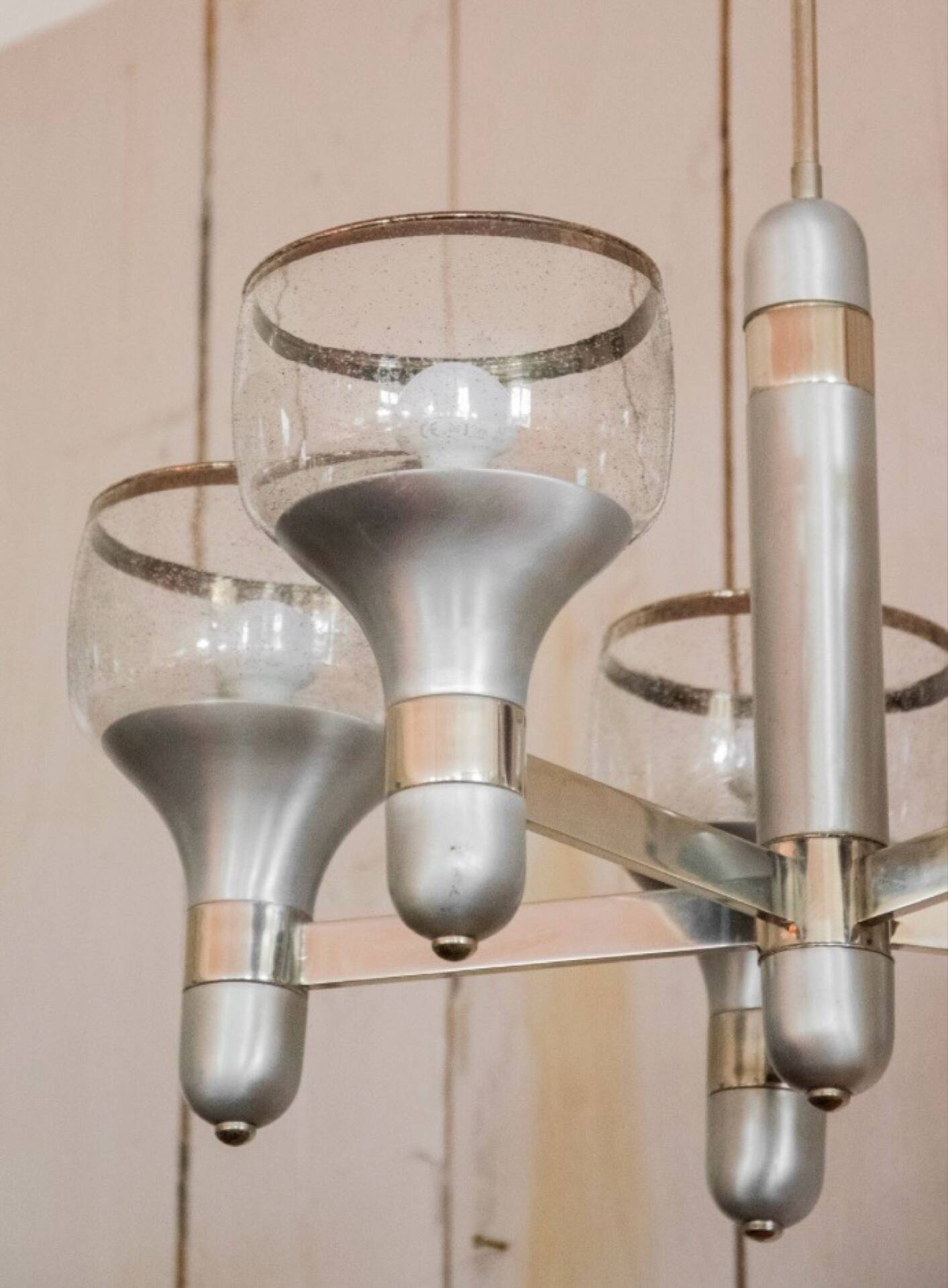 Lustre 5 branches en aluminium brossé