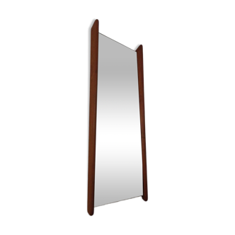 Large teak mirror by Uno & Östen Kristiansson for Luxus, Sweden, 1960s.